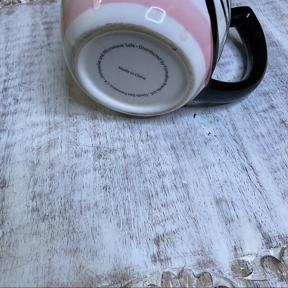 Ceramic Cat Coffee  Mug Pink Black - Picture 9 of 9